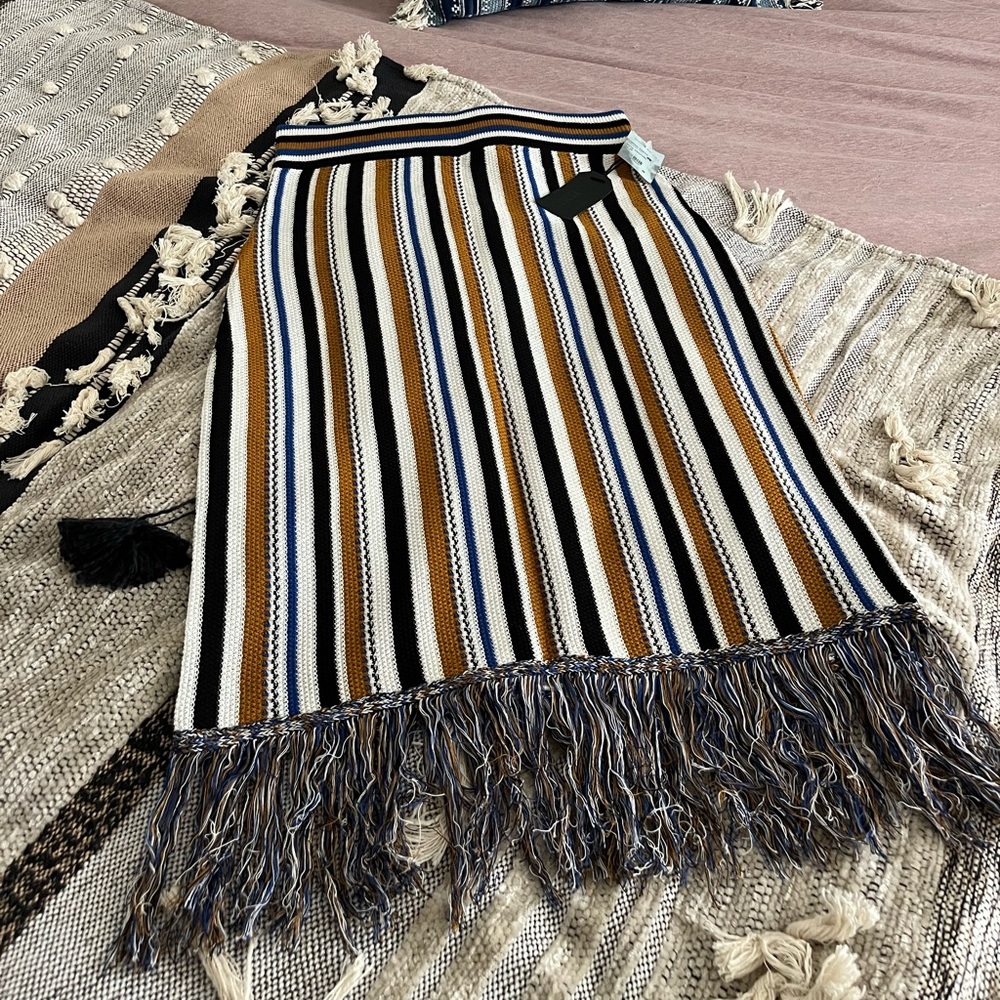 Super unique striped woven skirt